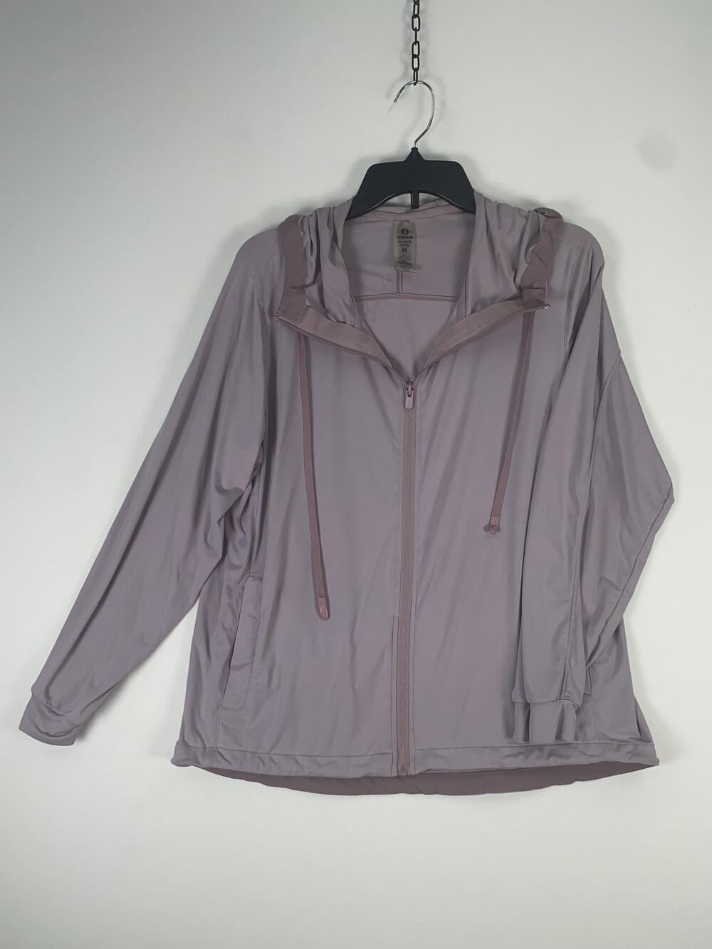 Mono B Jacket Womens Medium Purple Hooded Full Zip Lightweight Windbreaker